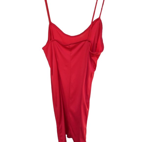 Dress Red Crochet Double Bell Sleeved Matching Liner Tagged DB VIntage Small - Picture 5 of 9